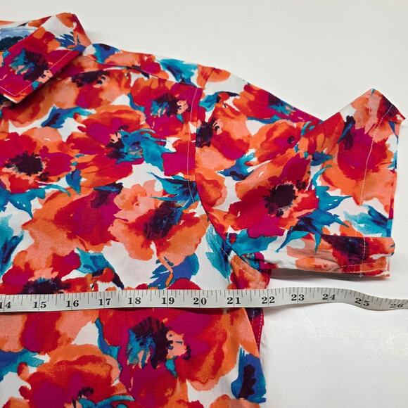Thomas Sterling Floral Multicolor Vibrant Shirt Men Large - Picture 9 of 10